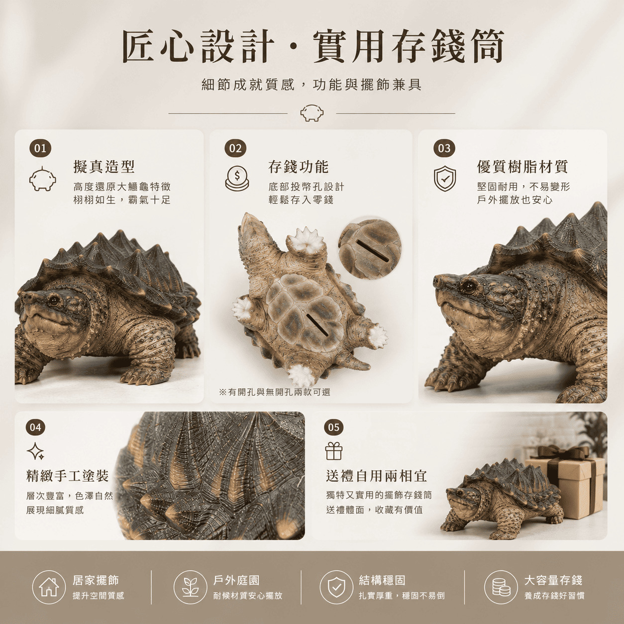 台湾 ZOOCRAFT リアルアニマルシリーズ リアル樹脂製オブジェ ワニガメ